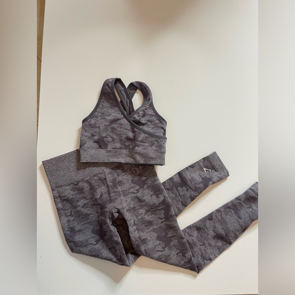 Gymshark scrunch seamless camo set
